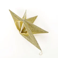 Hot DecoWoerner Deko Faltstern Glitter Mit Reißverschluss, 40 Cm silber