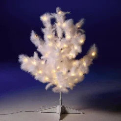 Sale DecoWoerner Deko Federbaum Mit LED, 90 Cm weiß