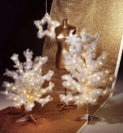 Sale DecoWoerner Deko Federbaum Mit LED, 90 Cm weiß