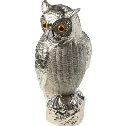 New DecoWoerner Deko Figur Eule 43 Cm silber