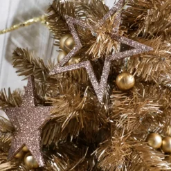 Online DecoWoerner Deko Glitzersterne, Pack á 10 Stück braun