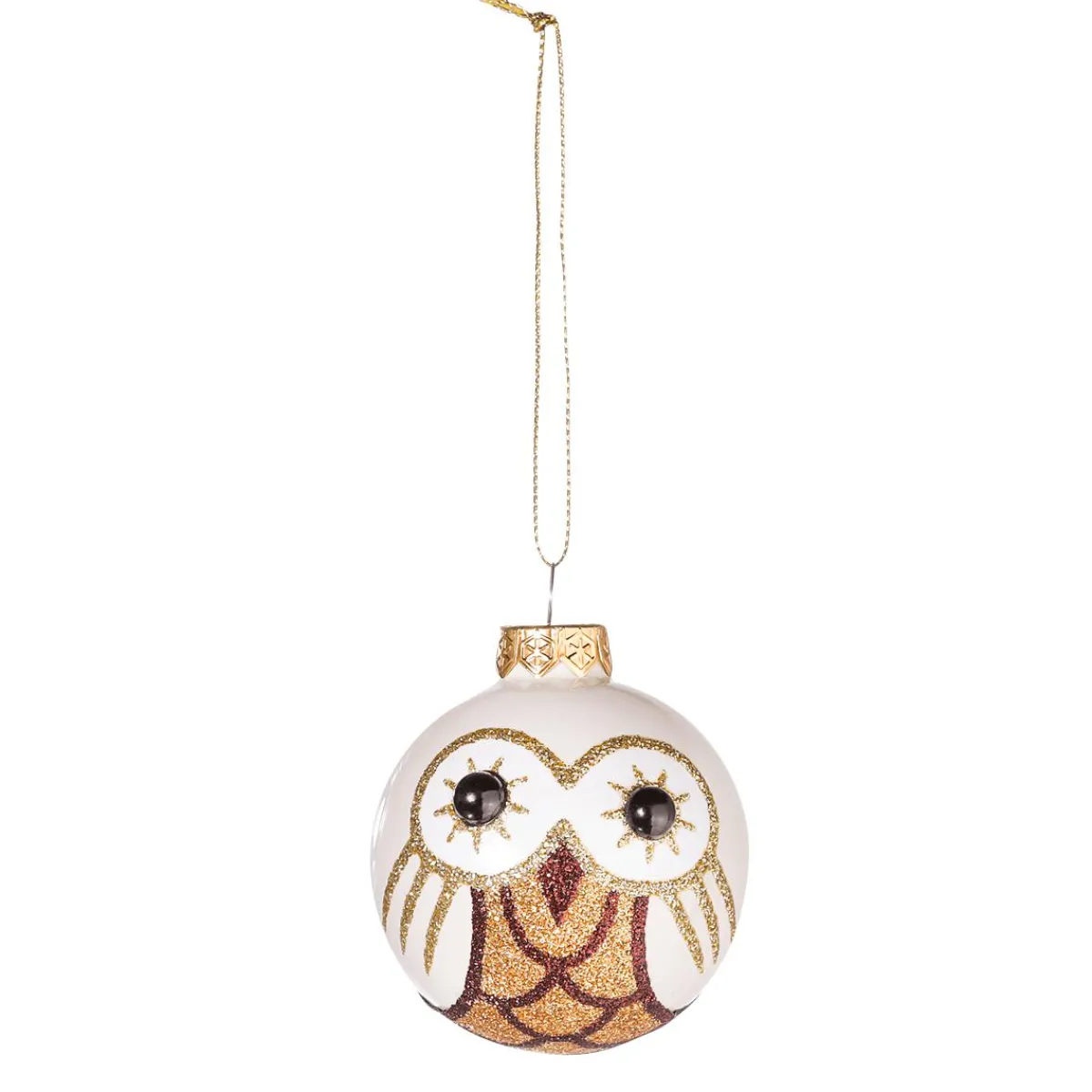 New DecoWoerner Deko Hänger Glas Kugel „Eule“ 24 Stück In Der Box braun