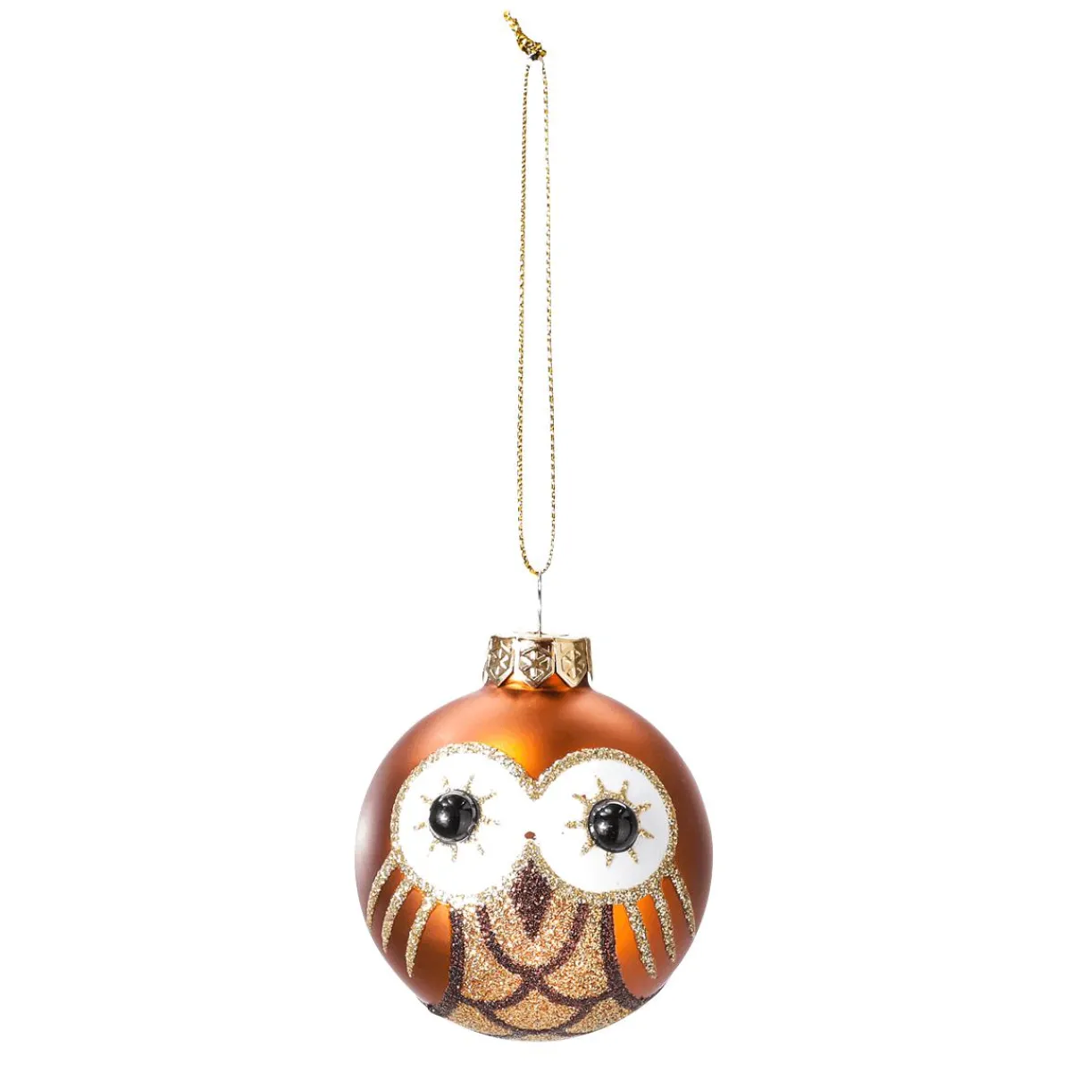 New DecoWoerner Deko Hänger Glas Kugel „Eule“ 24 Stück In Der Box braun
