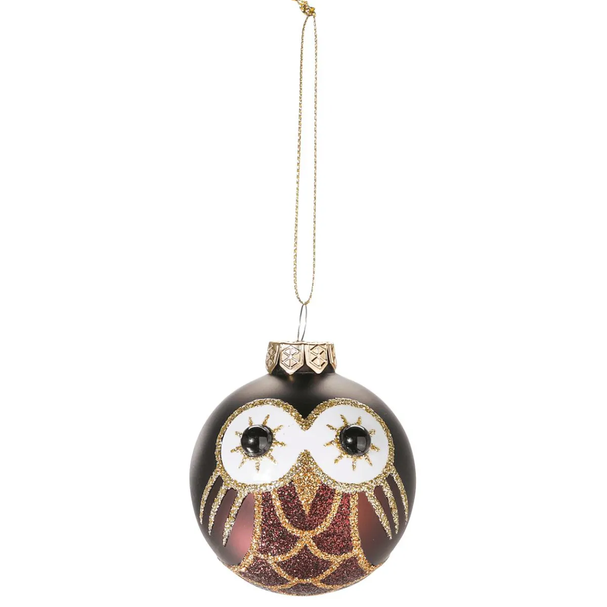 New DecoWoerner Deko Hänger Glas Kugel „Eule“ 24 Stück In Der Box braun