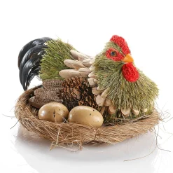 Discount DecoWoerner Deko Huhn Im Nest 23 Cm Ø, 16 Cm Hoch grün