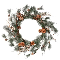 DecoWoerner Deko Kiefern Mix-Tannen-Kranz 60 Cm Ø grün