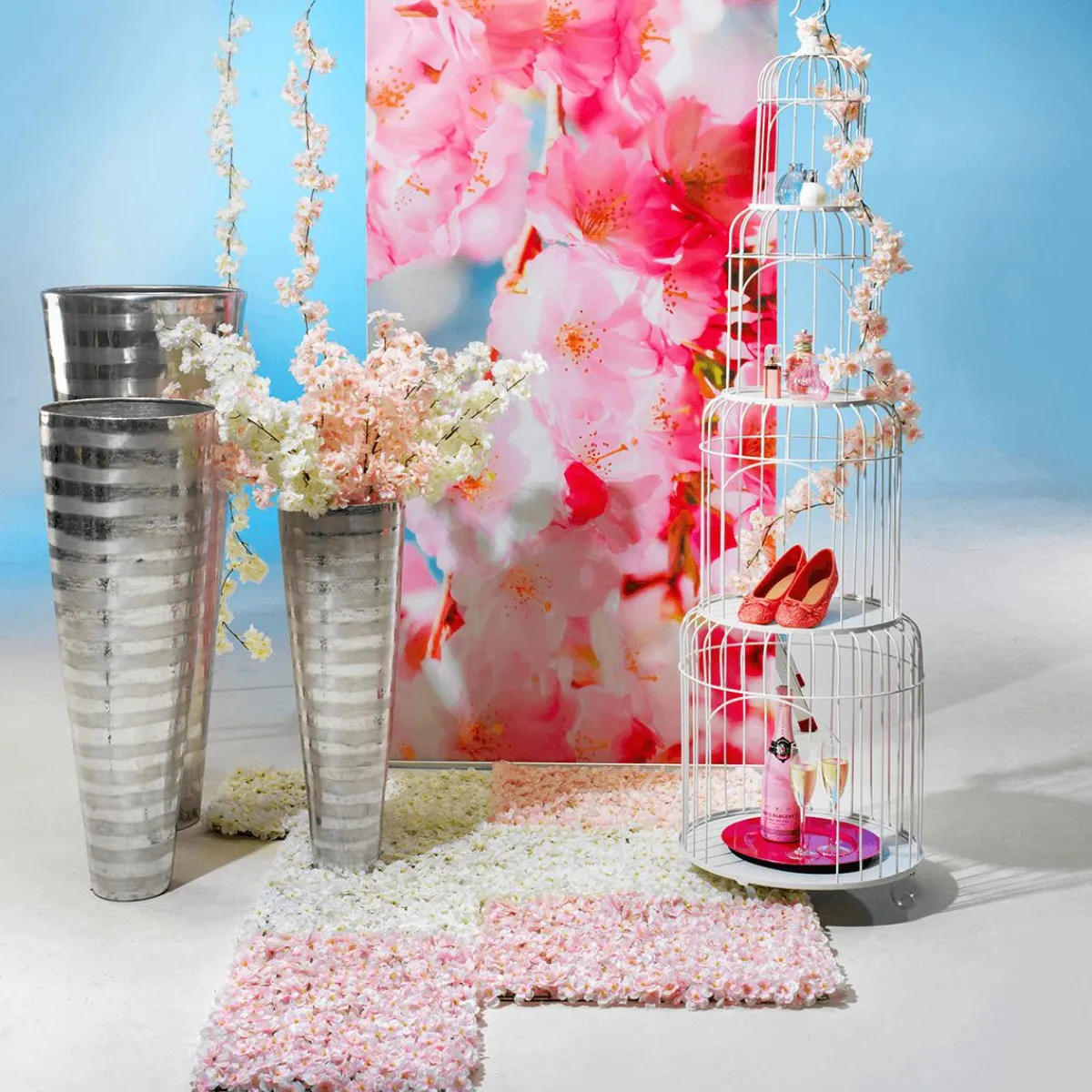 Clearance DecoWoerner Deko Kirschblütenzweig - Weiß, 105 Cm rosa