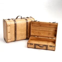 Discount DecoWoerner Deko Kofferset 2teilig 18 X 29 X 40 Cm Beige braun