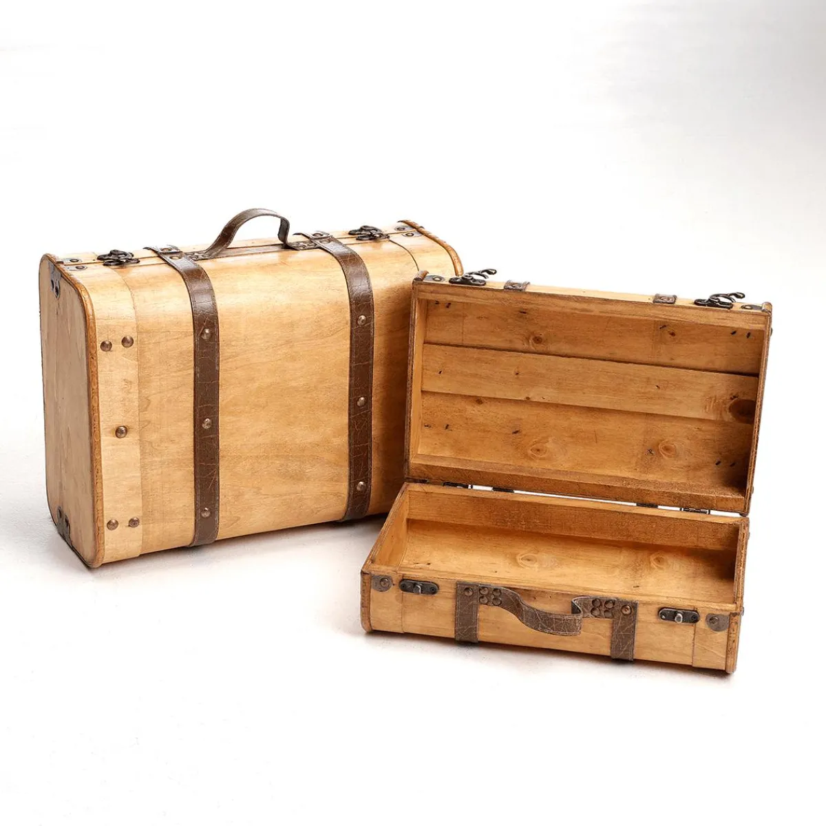 Discount DecoWoerner Deko Kofferset 2teilig 18 X 29 X 40 Cm Beige braun