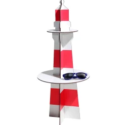 Discount DecoWoerner Deko Leuchtturm Aus Holz, 80 Cm Hoch rot
