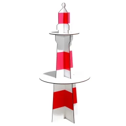 Discount DecoWoerner Deko Leuchtturm Aus Holz, 80 Cm Hoch rot