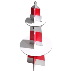 Discount DecoWoerner Deko Leuchtturm Aus Holz, 80 Cm Hoch rot