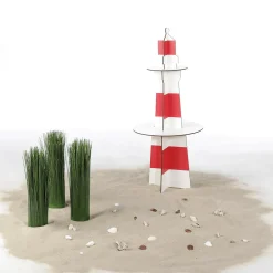 Discount DecoWoerner Deko Leuchtturm Aus Holz, 80 Cm Hoch rot