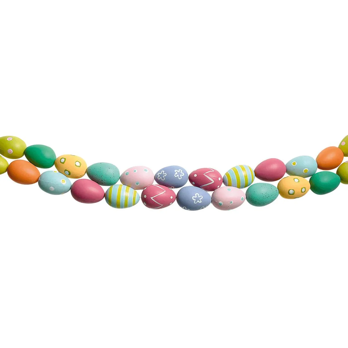 Outlet DecoWoerner Deko Ostereier-Kette Bunt Gemustert, 180 Cm mehrfarbig