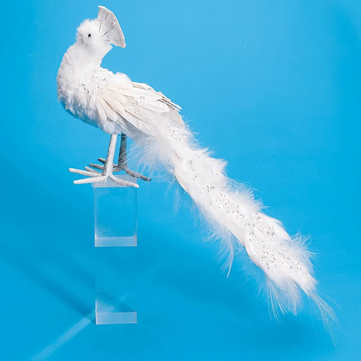 Best DecoWoerner Deko Pfau Mit Glitzer 7 X 40 X 20 Cm weiß