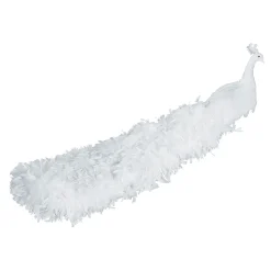 Best DecoWoerner Deko Pfau , 150 Cm Lang weiß