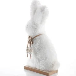 New DecoWoerner Deko Plüsch-Hasen-Aufsteller, , 21 Cm Hoch weiß