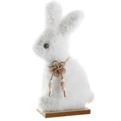New DecoWoerner Deko Plüsch-Hasen-Aufsteller, , 21 Cm Hoch weiß