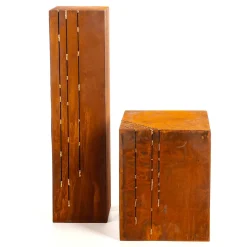 Best DecoWoerner Deko Podest Rost Säule Beistell-Tisch 100 X 25 Cm braun