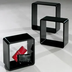 DecoWoerner Deko Regal Set "Cube" schwarz