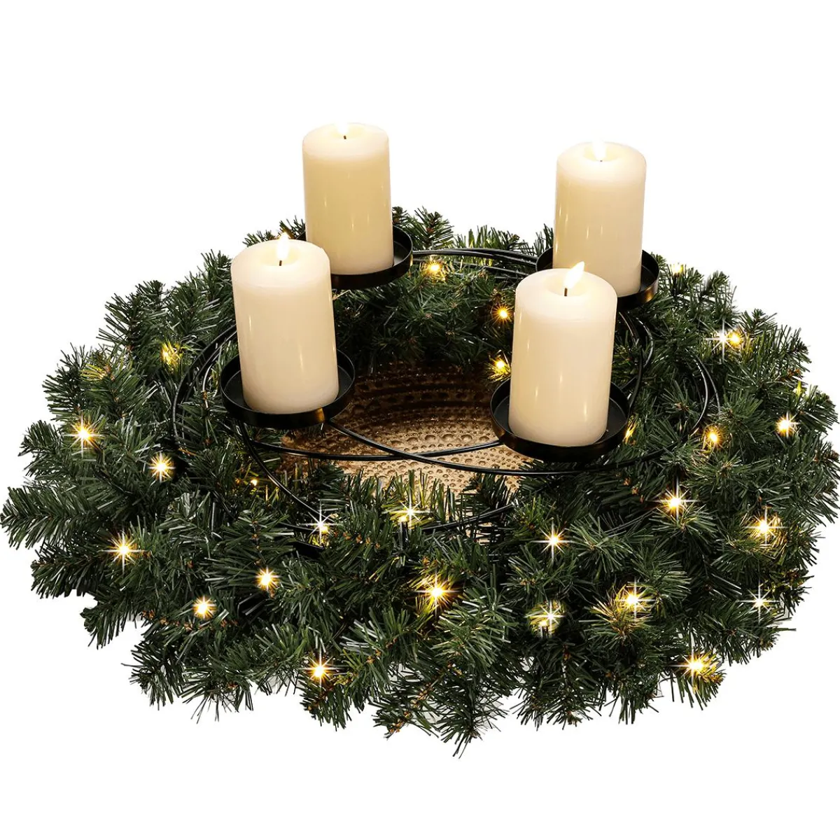 Hot DecoWoerner Deko Schale Aus Holz Gold Lackiert 49 Cm Ø Mit Verzierungen Beige