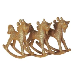 New DecoWoerner Deko Schaukelpferd 18 Cm, 3 Stück gold
