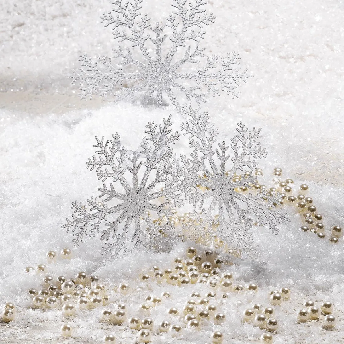 Clearance DecoWoerner Deko Schneeflocken, Pack à 3 Stück transparent