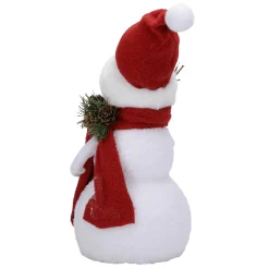 Clearance DecoWoerner Deko Schneemann Mit Roter Bekleidung 30 Cm weiß