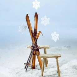 Hot DecoWoerner Deko Ski Aus Holz, 140 Cm Lang Naturholz