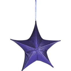 Online DecoWoerner Deko Stoff-Faltstern, Metallic, Mit Reißverschluss blau