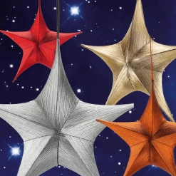 Sale DecoWoerner Deko Stoff-Faltstern Mit Reißverschluss 110 Cm gold