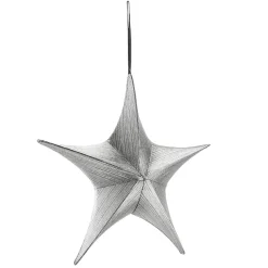 Sale DecoWoerner Deko Stoff-Faltstern Schwarz- Mit Reißverschluss, 40 Cm silber