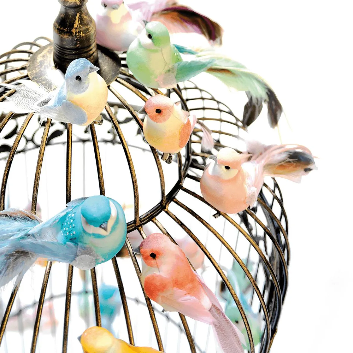 Discount DecoWoerner Deko Vögel 10 Cm, 6 Stück blau