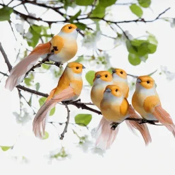 Hot DecoWoerner Deko Vögel 10 Cm, 6 Stück orange