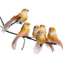 Hot DecoWoerner Deko Vögel 10 Cm, 6 Stück orange