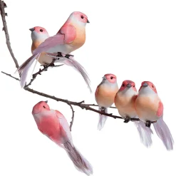 Sale DecoWoerner Deko Vögel 10 Cm, 6 Stück rosa