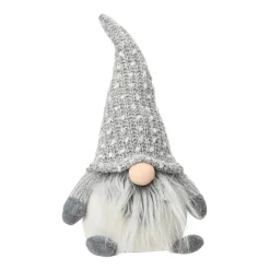 Best DecoWoerner Deko Wichtel 30 Cm Mit Gepunkteter Mütze Grau