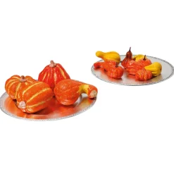 Discount DecoWoerner Deko Zierkürbisse, Pack à 4 Stück orange