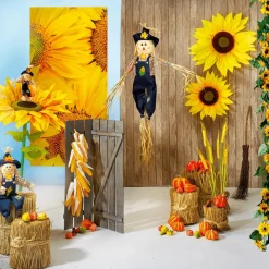 Discount DecoWoerner Deko Zierkürbisse, Pack à 4 Stück orange