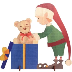 Outlet DecoWoerner Deko-Aufsteller Weihnachtself 88 X 73 Cm grün
