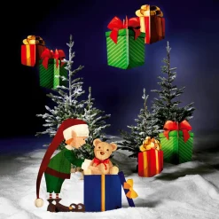Outlet DecoWoerner Deko-Aufsteller Weihnachtself 88 X 73 Cm grün