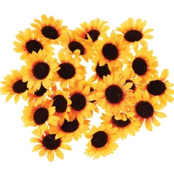 Discount DecoWoerner Dekoblüten Sonnenblumen, Pack à 24 Stück gelb