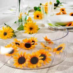 Discount DecoWoerner Dekoblüten Sonnenblumen, Pack à 24 Stück gelb