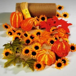 Discount DecoWoerner Dekoblüten Sonnenblumen, Pack à 24 Stück gelb