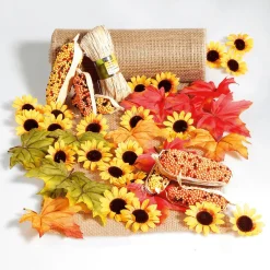 Discount DecoWoerner Dekoblüten Sonnenblumen, Pack à 24 Stück gelb