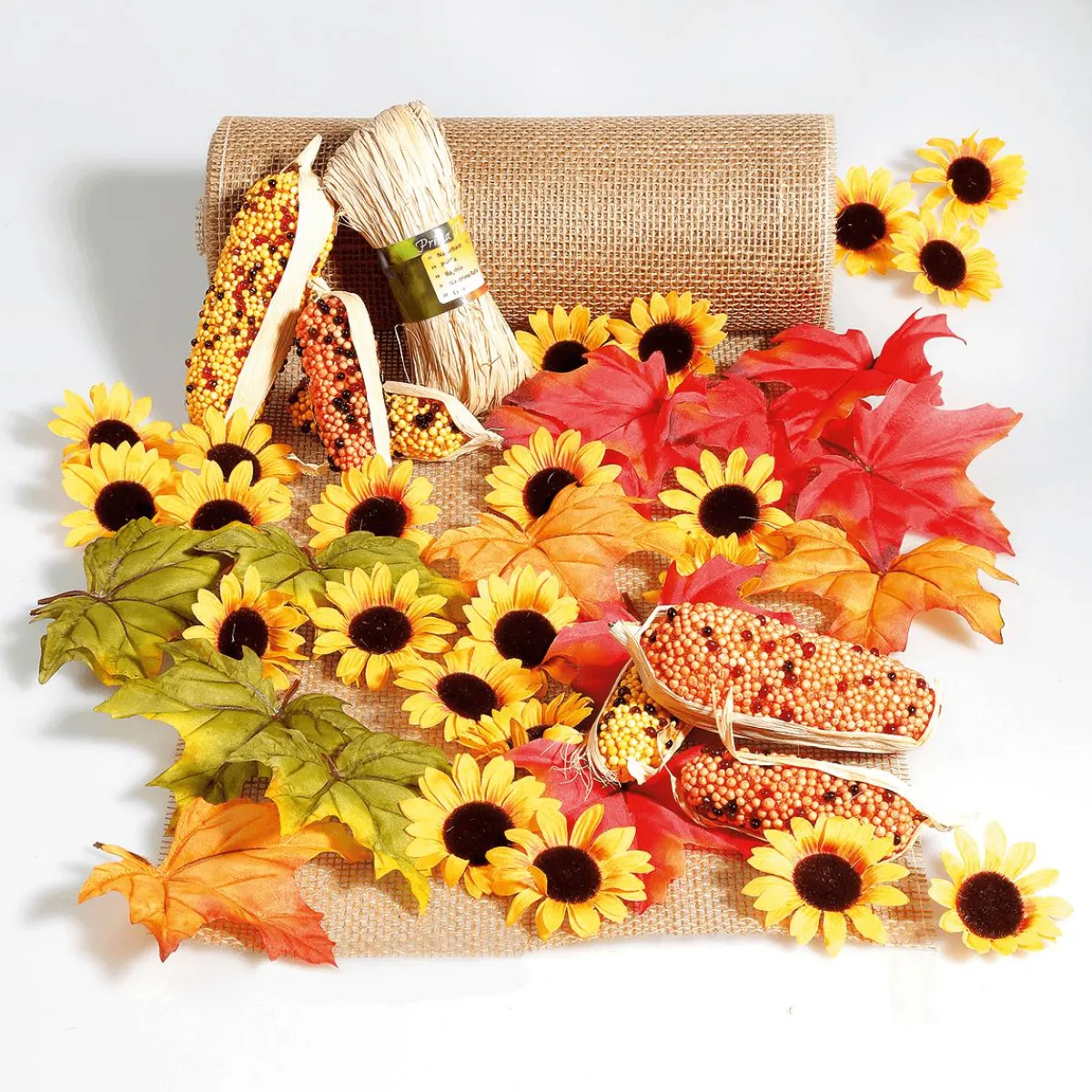 Discount DecoWoerner Dekoblüten Sonnenblumen, Pack à 24 Stück gelb