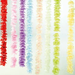 New DecoWoerner Dekoblüten-Girlanden, Pack à 3 Stück weiß