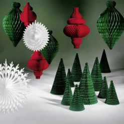 Best DecoWoerner Dekofächer 50cmØ Papier B1 Schneeflocke weiß