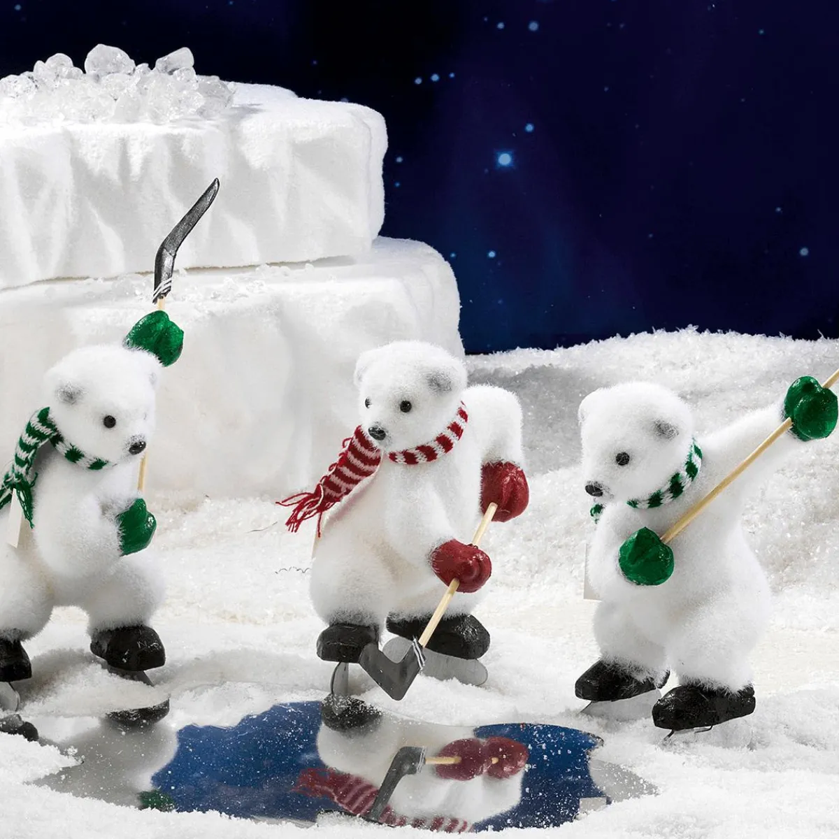 Best DecoWoerner Deko-Figuren Hockey Eisbären, 30 Cm Hoch weiß