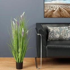 DecoWoerner Dekogras Mit Lavendel Im Topf 100 Cm grün